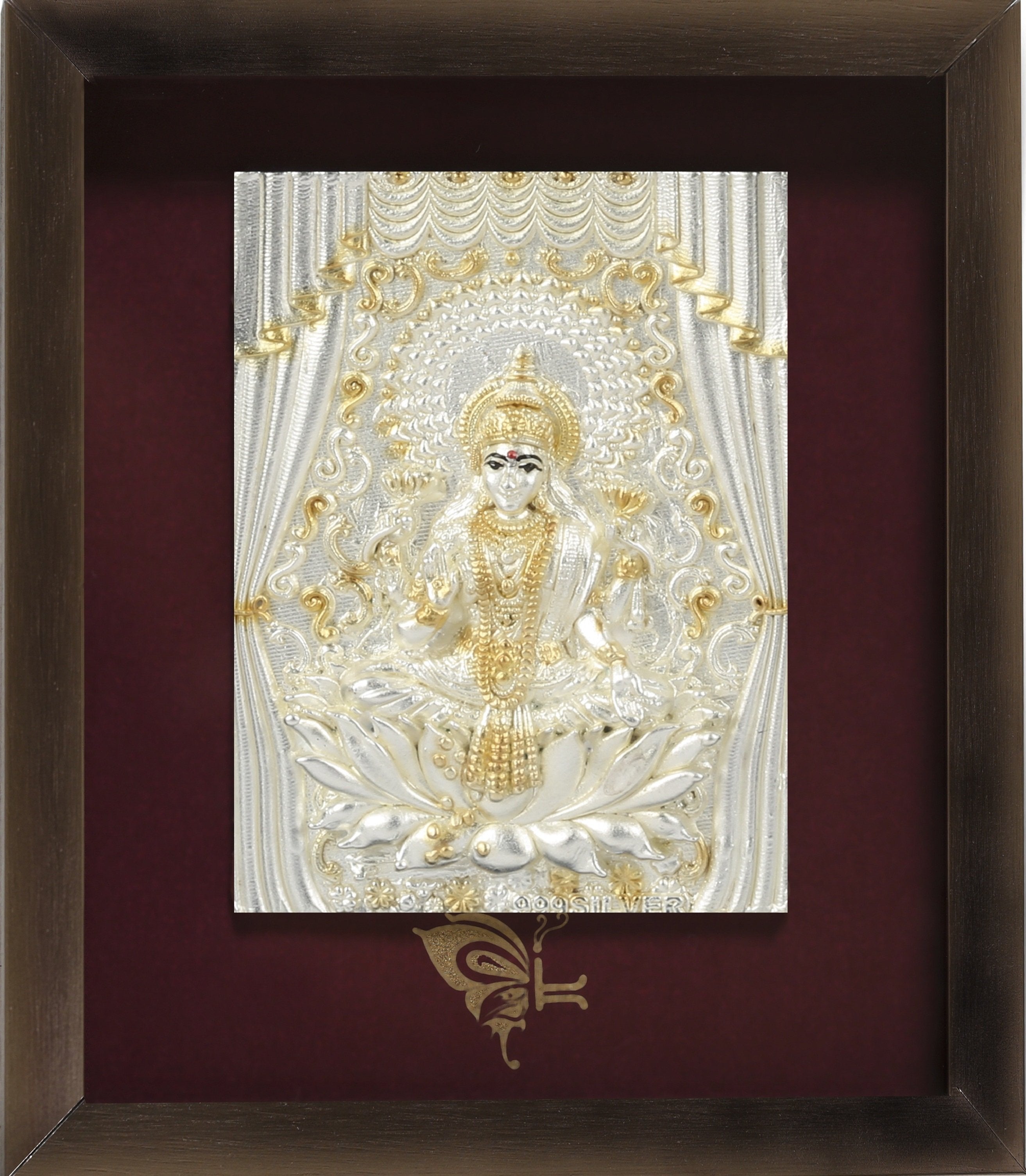 Pure Silver God Photo Frame of Goddess Lakshmi by Isvara