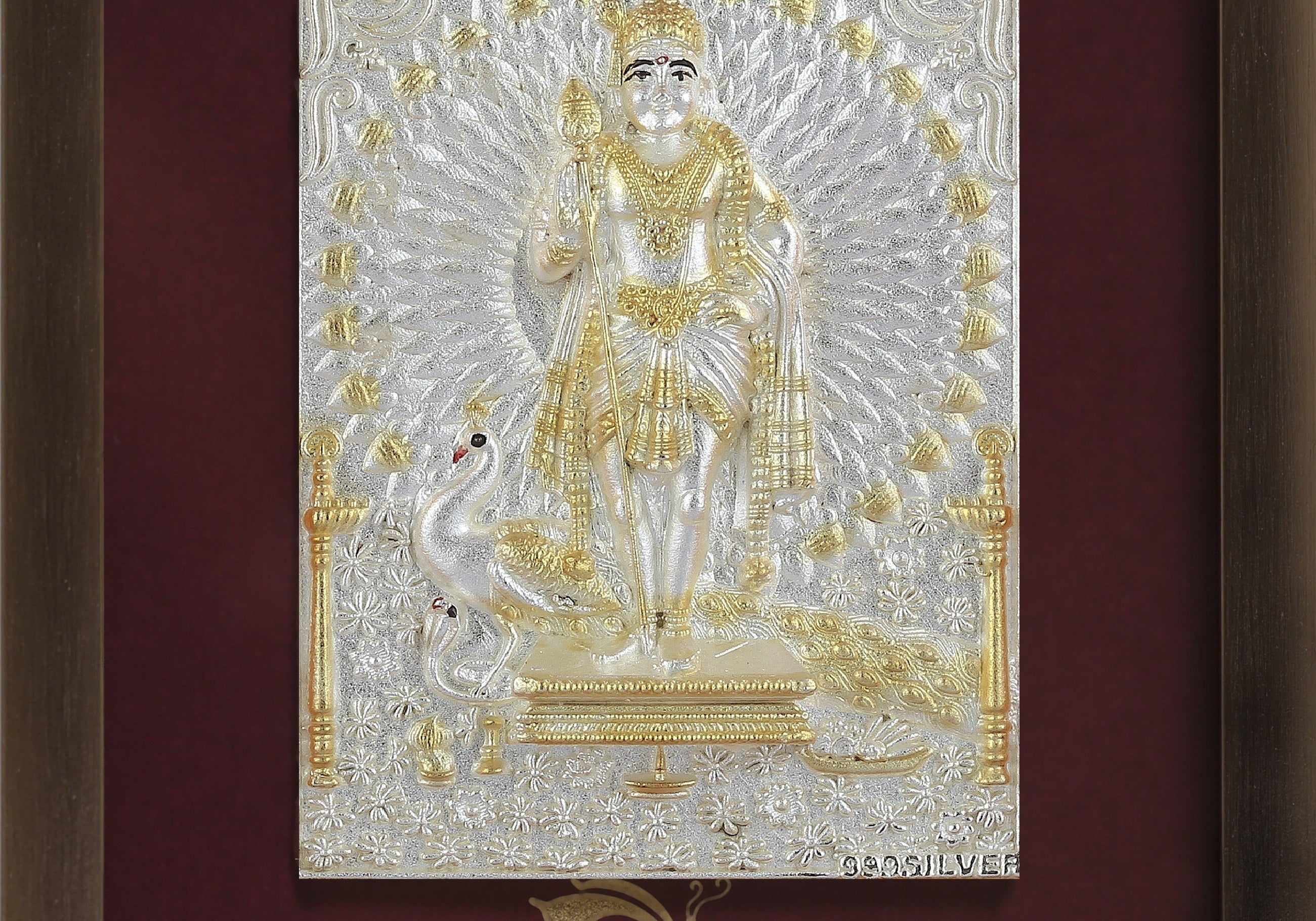 Pure Silver God Photo Frame of Murugan by Isvara