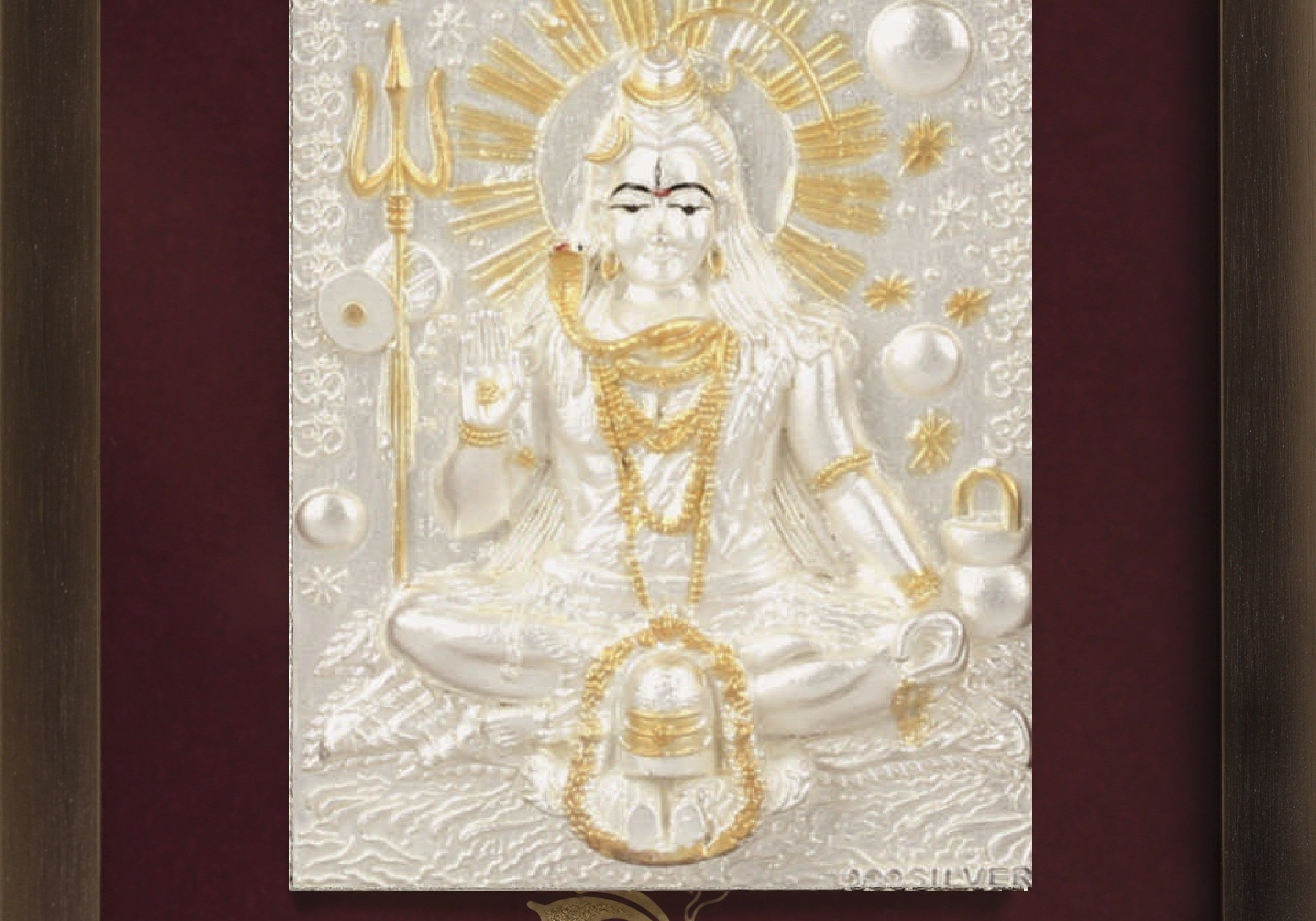 Pure Silver God Photo Frame of Lord Shiva by Krysaliis Isvara