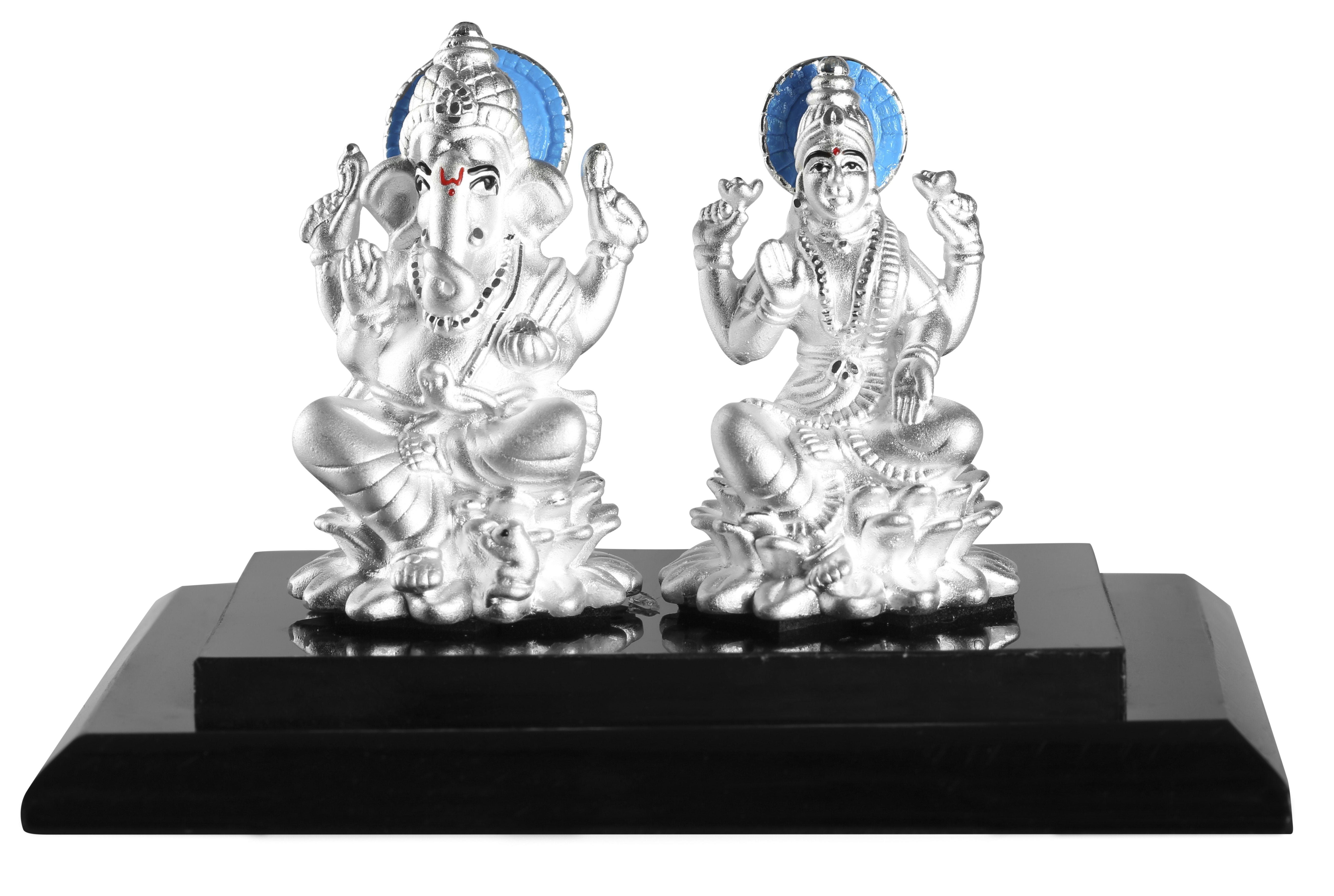 999 Pure Silver Ganesh Laxmi Idols By Krysaliis Isvara- Kriglx_Ms09