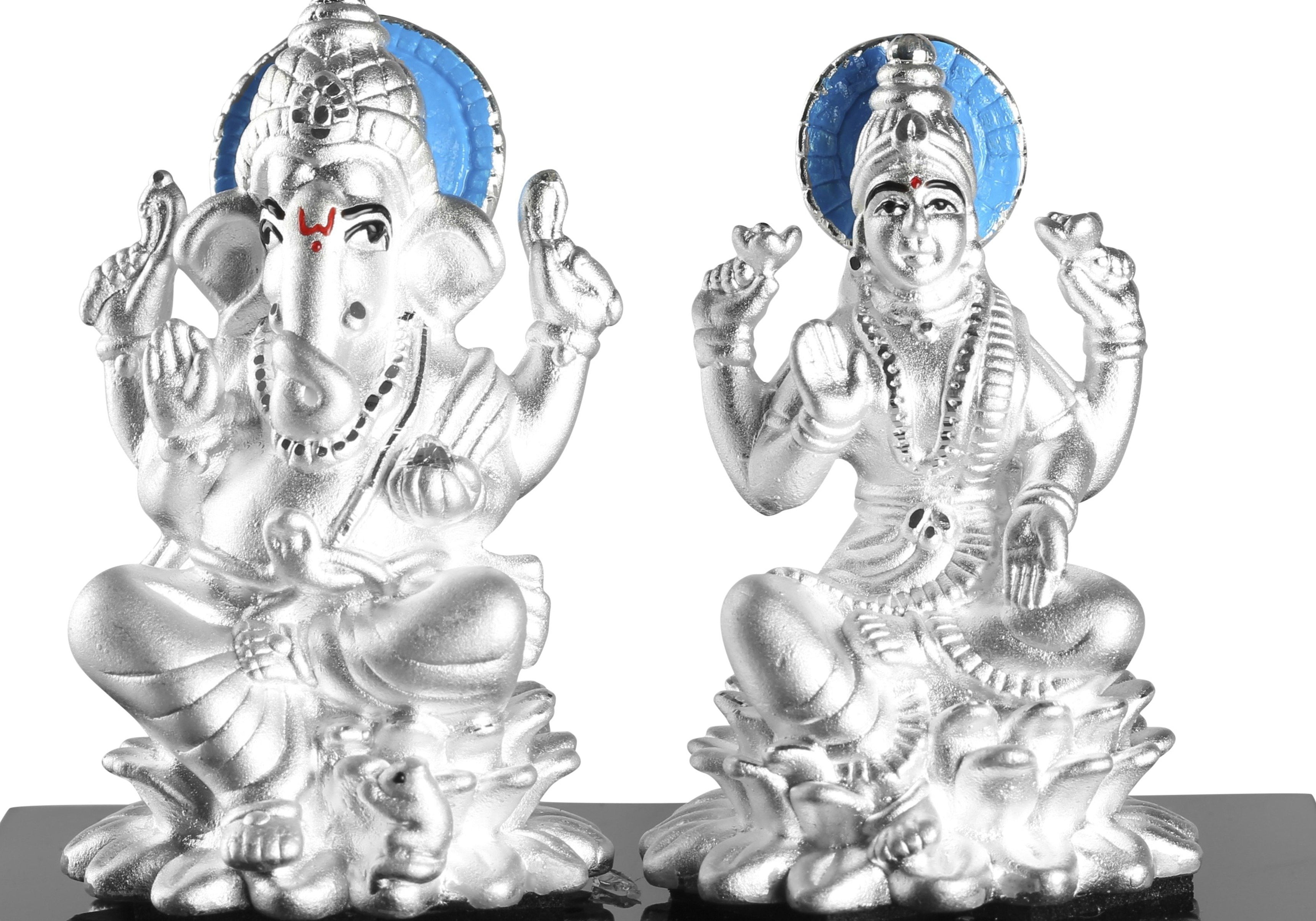 999 Pure Silver Ganesh Laxmi Idols By Krysaliis Isvara- Kriglx_Ms09