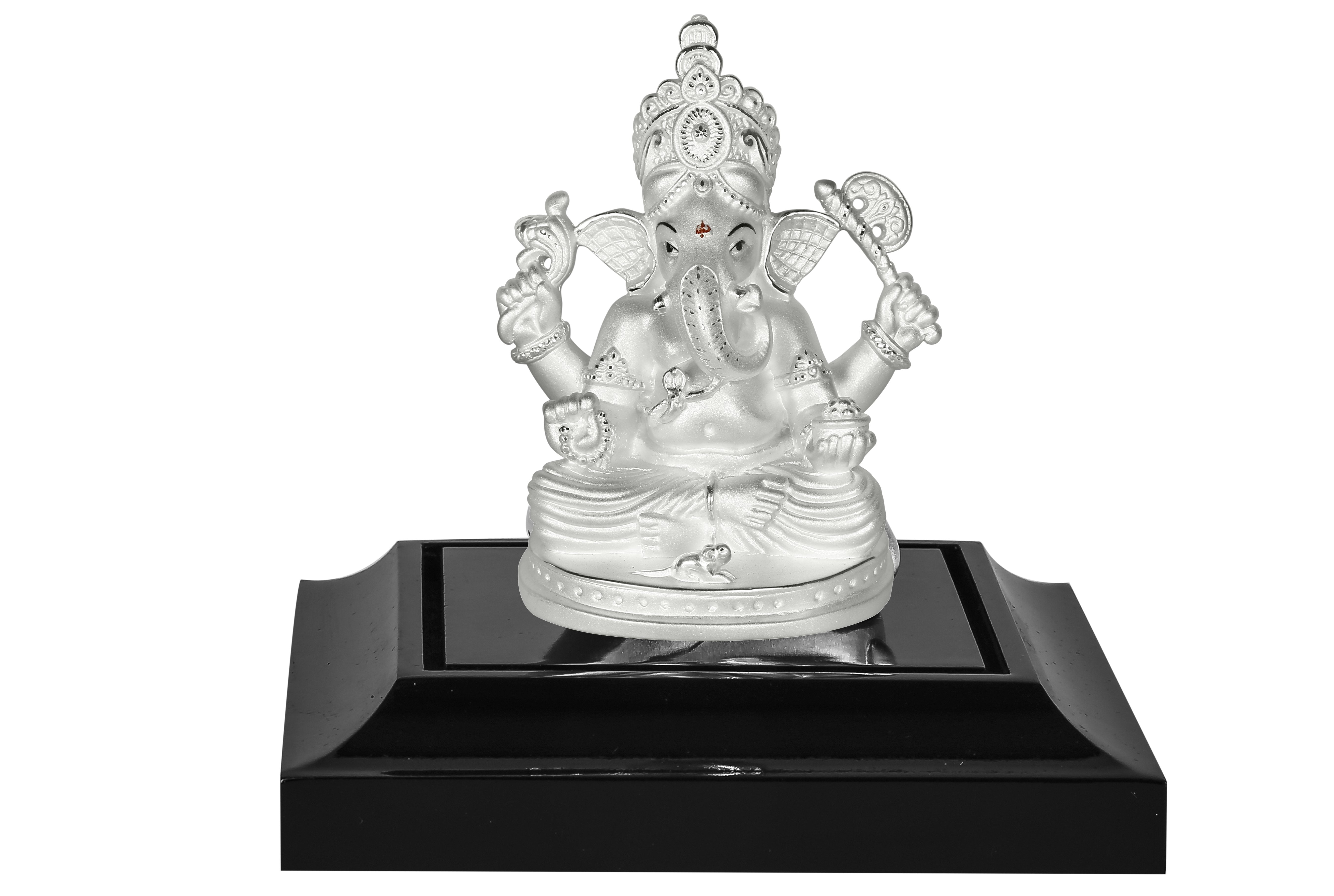 999 Pure Silver Ganesha Idol By Krysaliis Isvara - Krign_03 5 Inch Height Idols