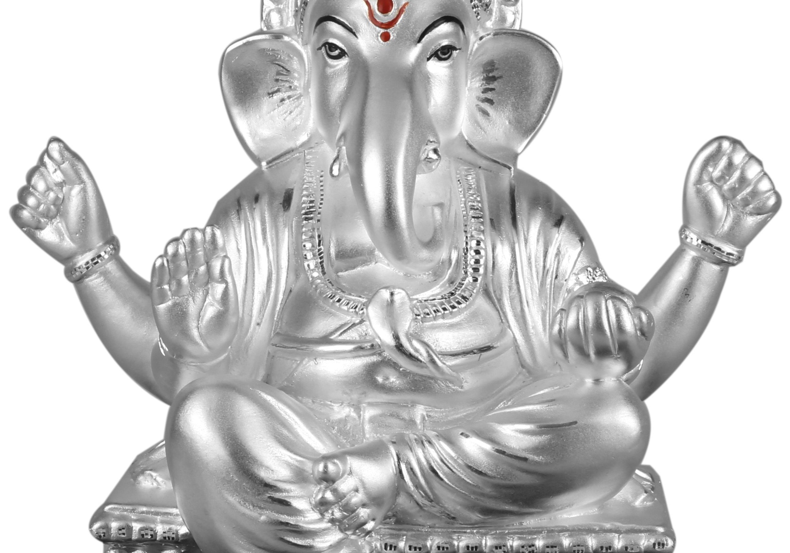 999 Pure Silver Ganesha Sitting Idol By Krysaliis Isvara - Krign14 Idols