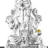 999 Pure Silver Ganesha Idol By Krysaliis Isvara - Krign_Ms04 Idols