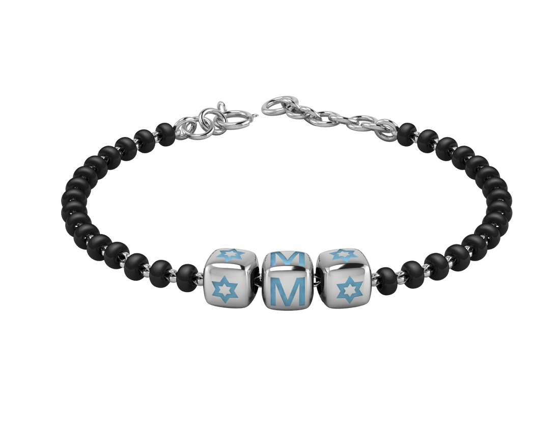 Sterling Silver Initial Nazariya For Baby & Child With Dice Babykubes