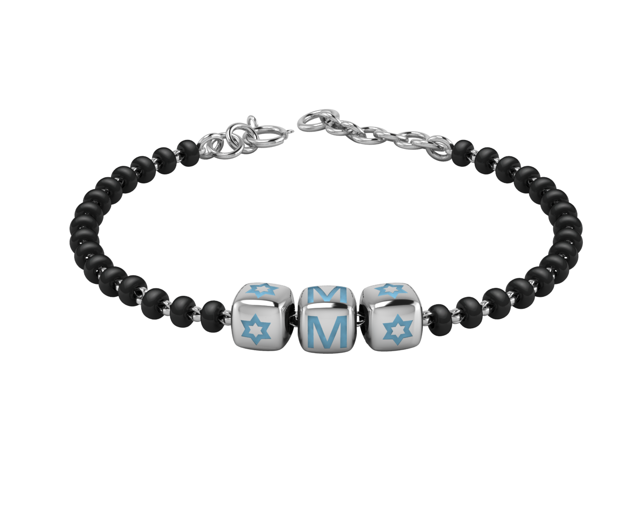Sterling Silver Initial Nazariya For Baby & Child With Dice Babykubes