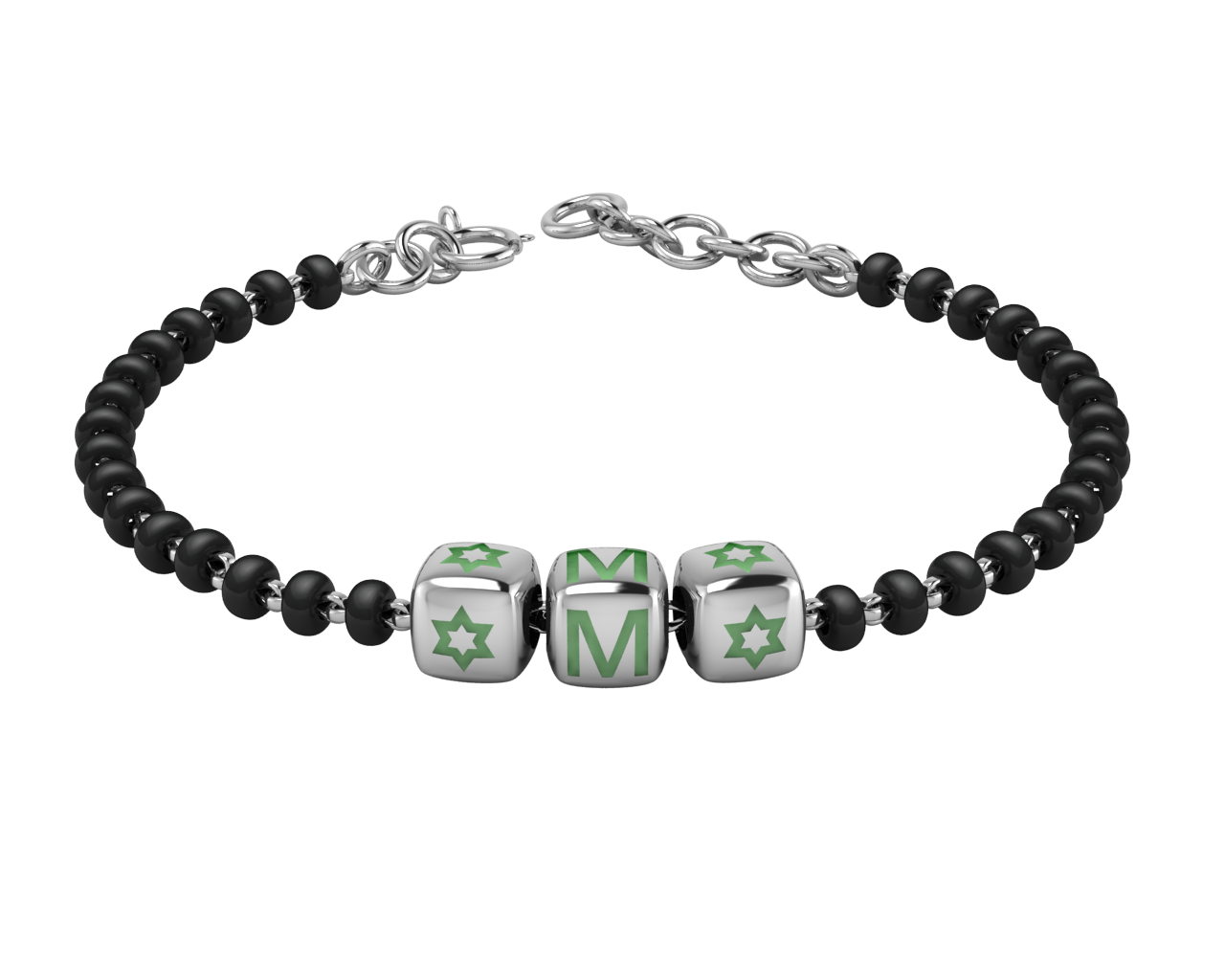 Sterling Silver Initial Nazariya For Baby & Child With Dice Babykubes
