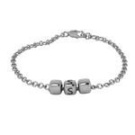 Sterling Silver Rakhi Bracelet With Oxidised Dice Cubes For Boys & Men