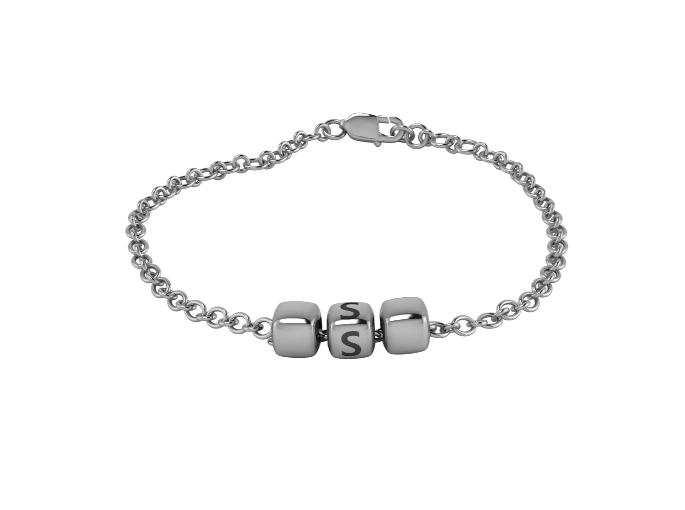 Sterling Silver Rakhi Bracelet With Oxidised Dice Cubes For Boys & Men