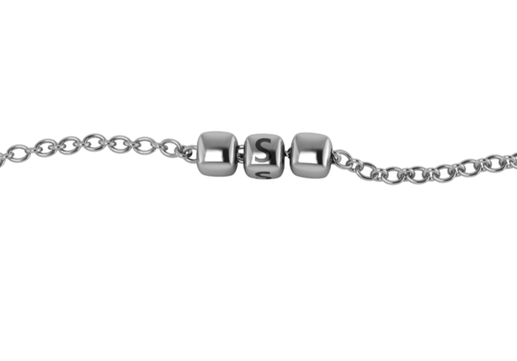 Sterling Silver Rakhi Bracelet With Oxidised Dice Cubes For Boys & Men