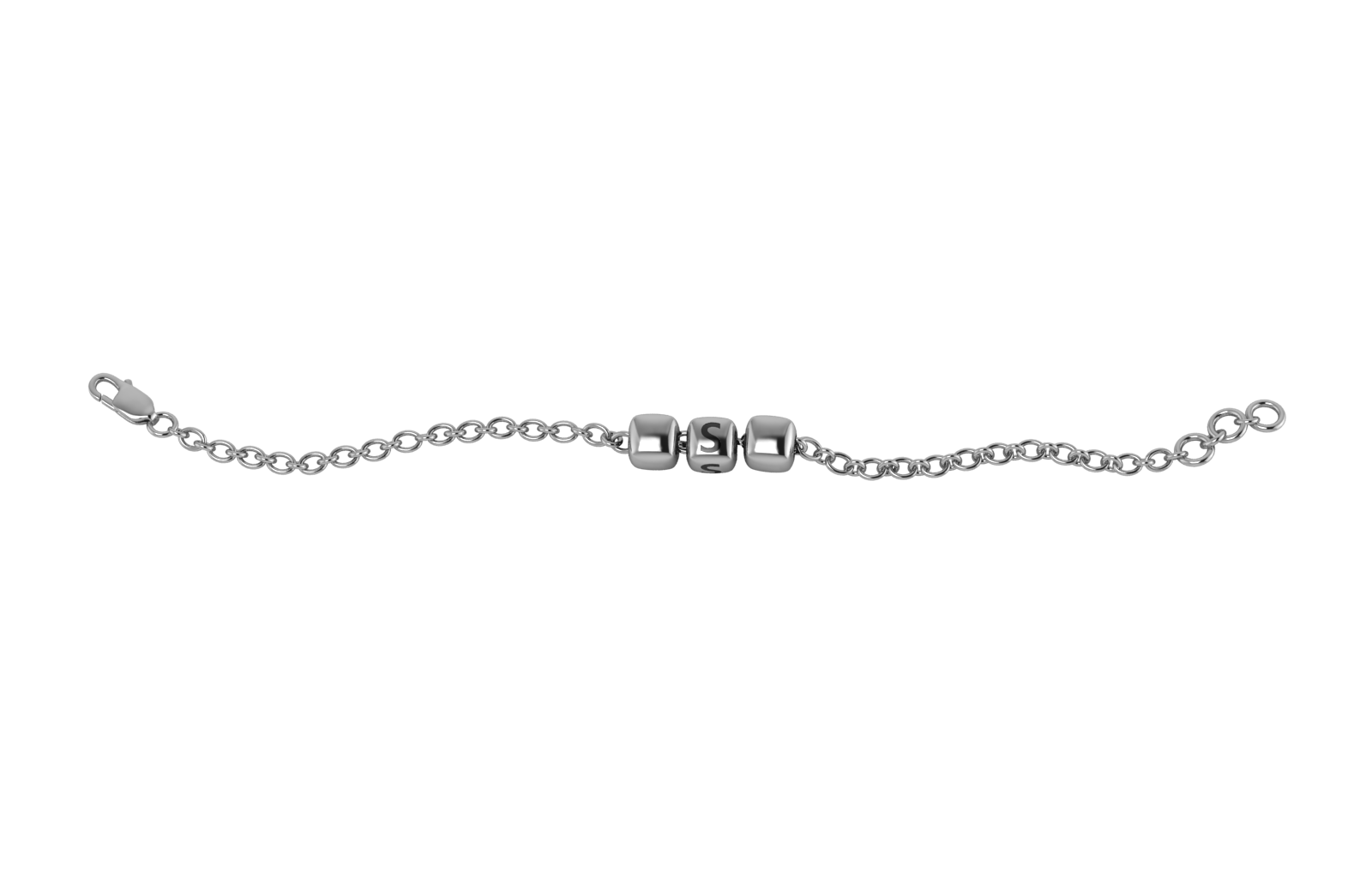 Sterling Silver Rakhi Bracelet With Oxidised Dice Cubes For Boys & Men