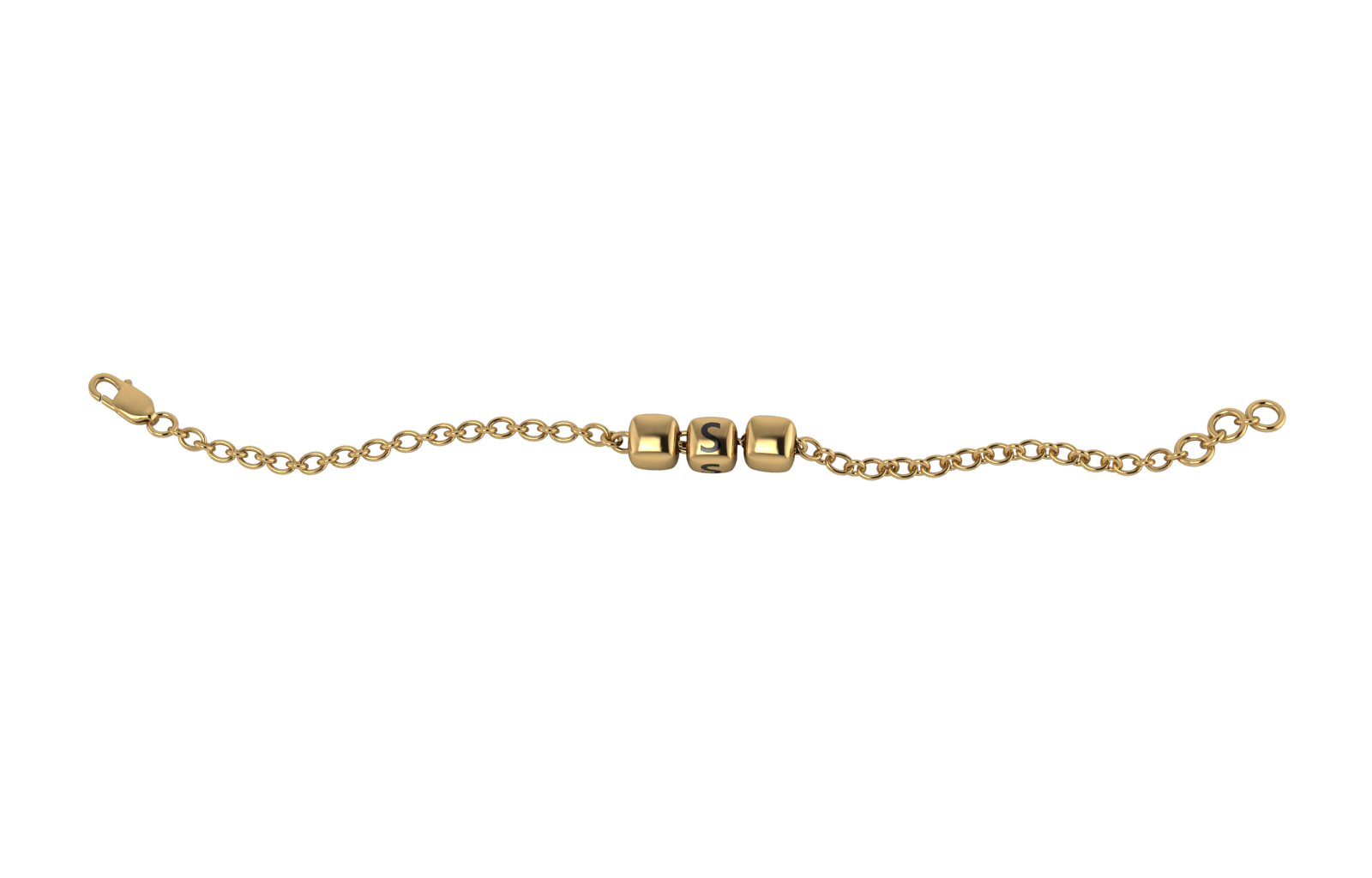 Sterling Silver Rakhi Bracelet 18 Kt Gold Plated With Oxidised Dice Cubes For Boys & Men