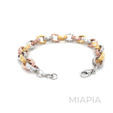 Tri-Tone Moissanite Link Bracelet