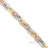 Tri-Tone Moissanite Link Bracelet