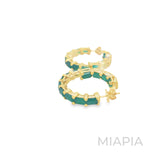 Emerald Charm Hoops