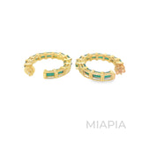 Emerald Charm Hoops