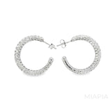 Silver Ripple Hoops