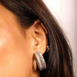 Silver Ripple Hoops