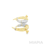 Talon Double-Sided Pave Hoops in Vermeil Gold