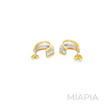 Dual Row Moissanite Pavé Hoops in Vermeil Gold