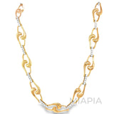 Twisted Pave Link Necklace in Vermeil Gold