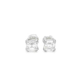 4-Carat Asscher Cut Moissanite Studs