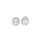 3-Carat Asscher Cut Moissanite Halo Studs