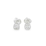 1-Carat Cushion Cut Bezel Studs