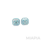 2-Carat Fancy Blue Asscher Cut Studs