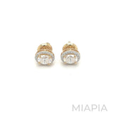 2-Carat Oval Moissanite Halo Studs