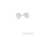 4-Carat Pear Cut Moissanite Halo Studs