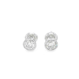 2.5 Carat Round Moissanite Bezel-Set Studs