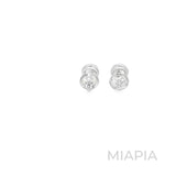 2.5 Carat Round Moissanite Bezel-Set Studs