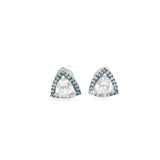 1.5-Carat Trillion Moissanite Studs with Blue Ceramic Accents