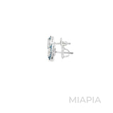 1.5-Carat Trillion Moissanite Studs with Blue Ceramic Accents