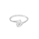 1 Carat Round Moissanite Solitaire Ring