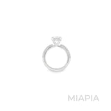 2 Carat Moissanite Pavé Band Solitaire Ring