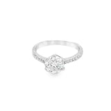 1 Carat Pave Moissanite Solitaire Ring