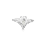 1.5 Carat Pear Moissanite V-Cut Halo Ring