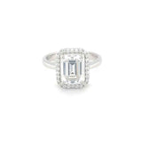 3 Carat Emerald-Cut Moissanite Halo Ring