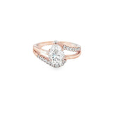 1 Carat Pear-Cut Rose Gold Ring