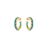 Emerald Charm Hoops