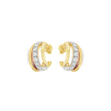 Dual Row Moissanite Pavé Hoops in Vermeil Gold