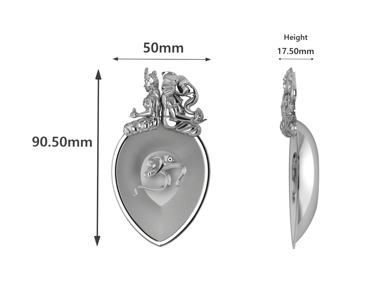 Sterling Silver Om Pear Diya & Agarbatti Holder Set By Isvara
