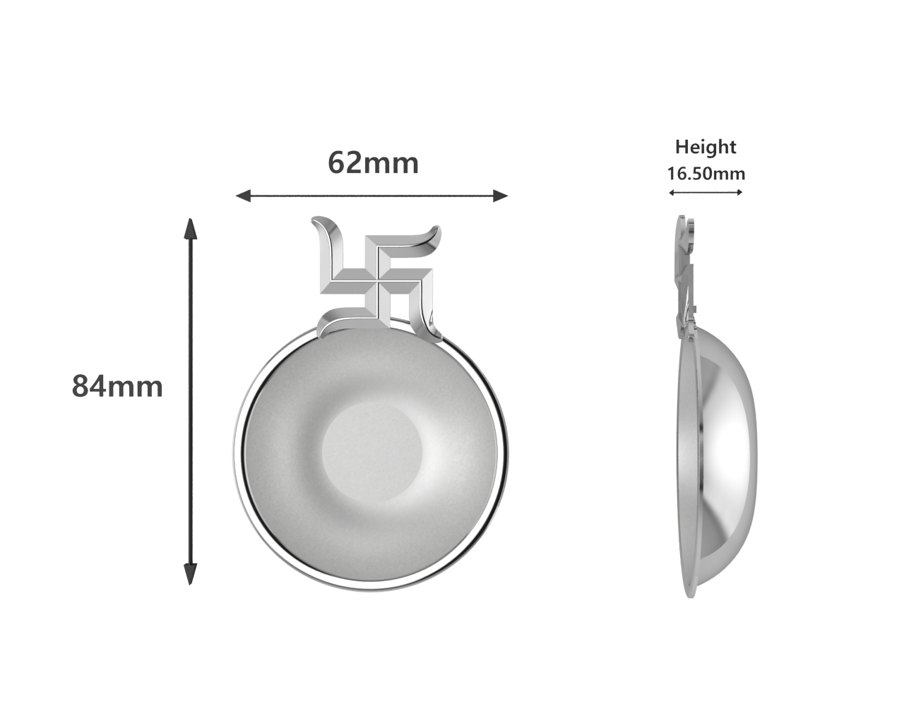 Sterling Silver Diya For Pooja - Swastik Motif Round By Isvara