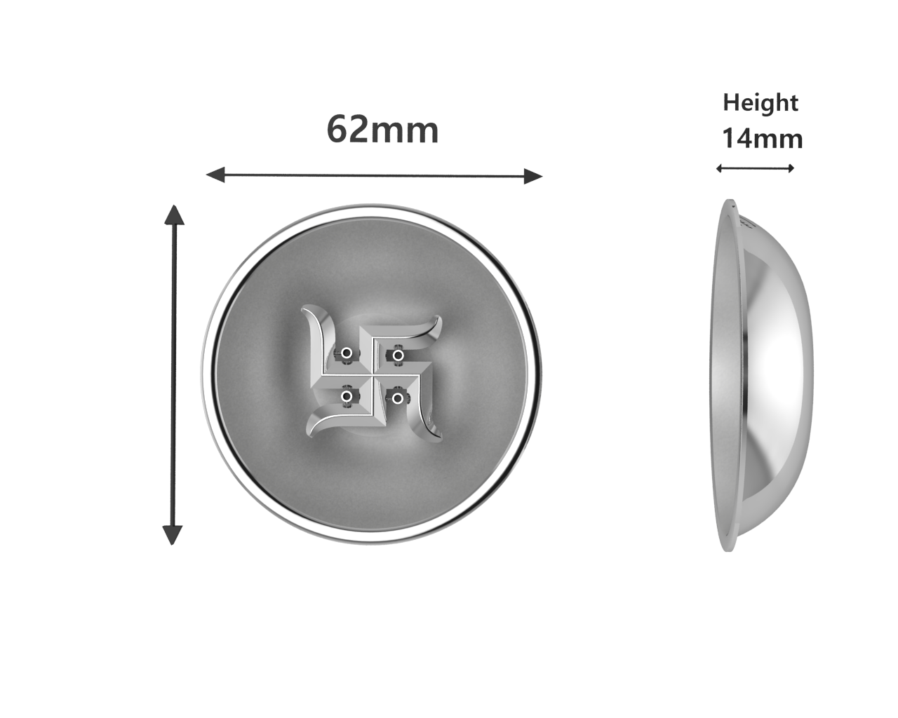 Sterling Silver Swastik Round Agarbatti Holder For Pooja By Isvara Holders