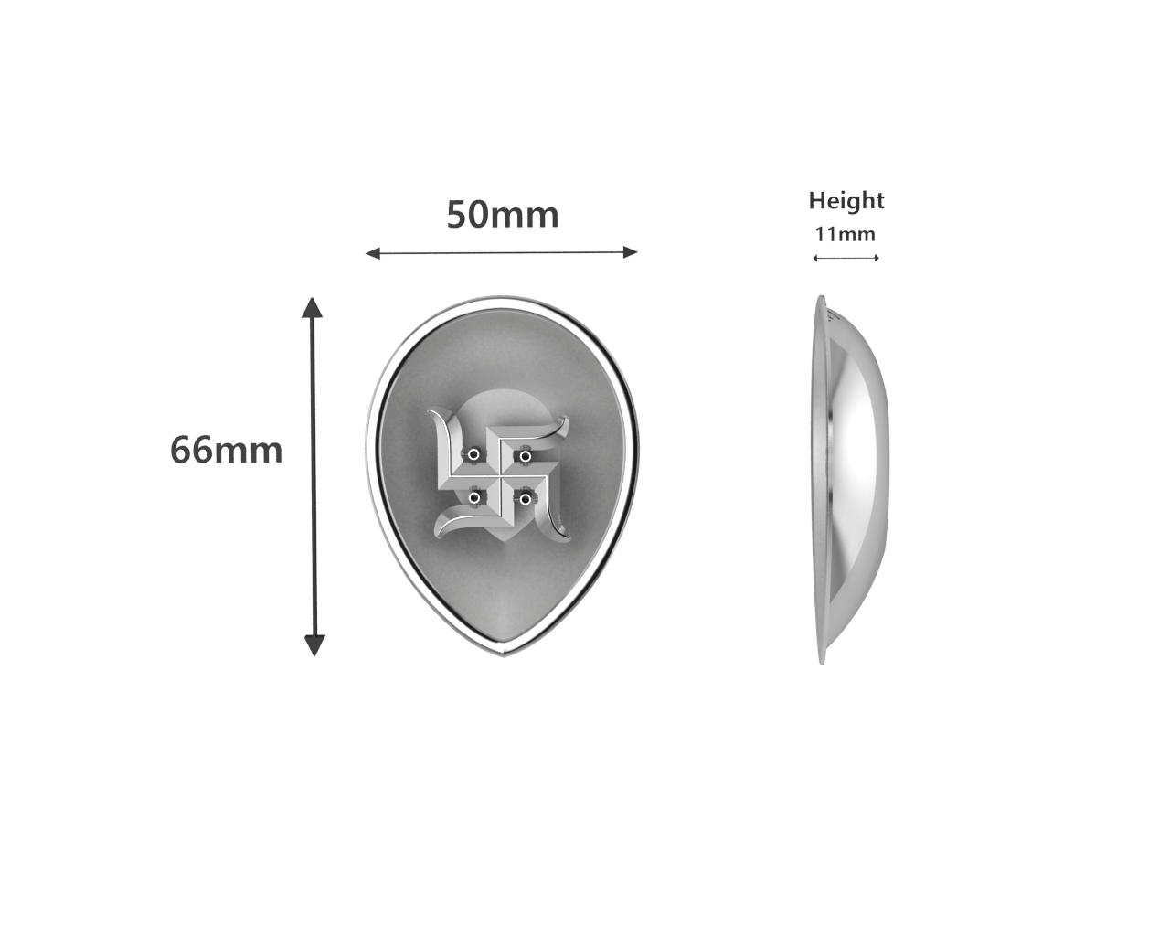 Sterling Silver Swastik Pear Agarbatti Holder For Pooja By Isvara Holders