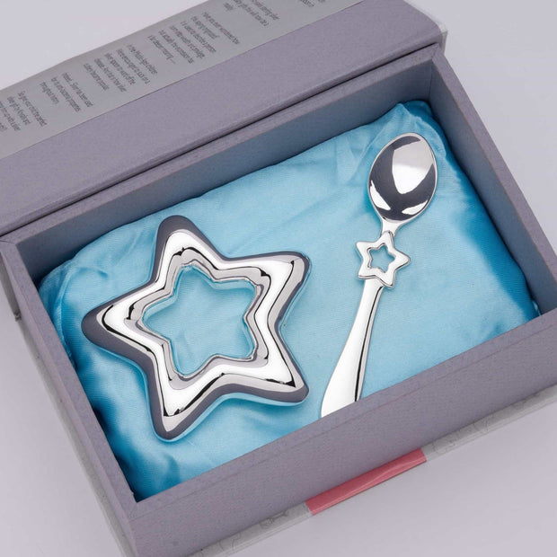 Rattle Spoons Star Rattle & Spoon-Engraveable – Krysaliis Solid Silver