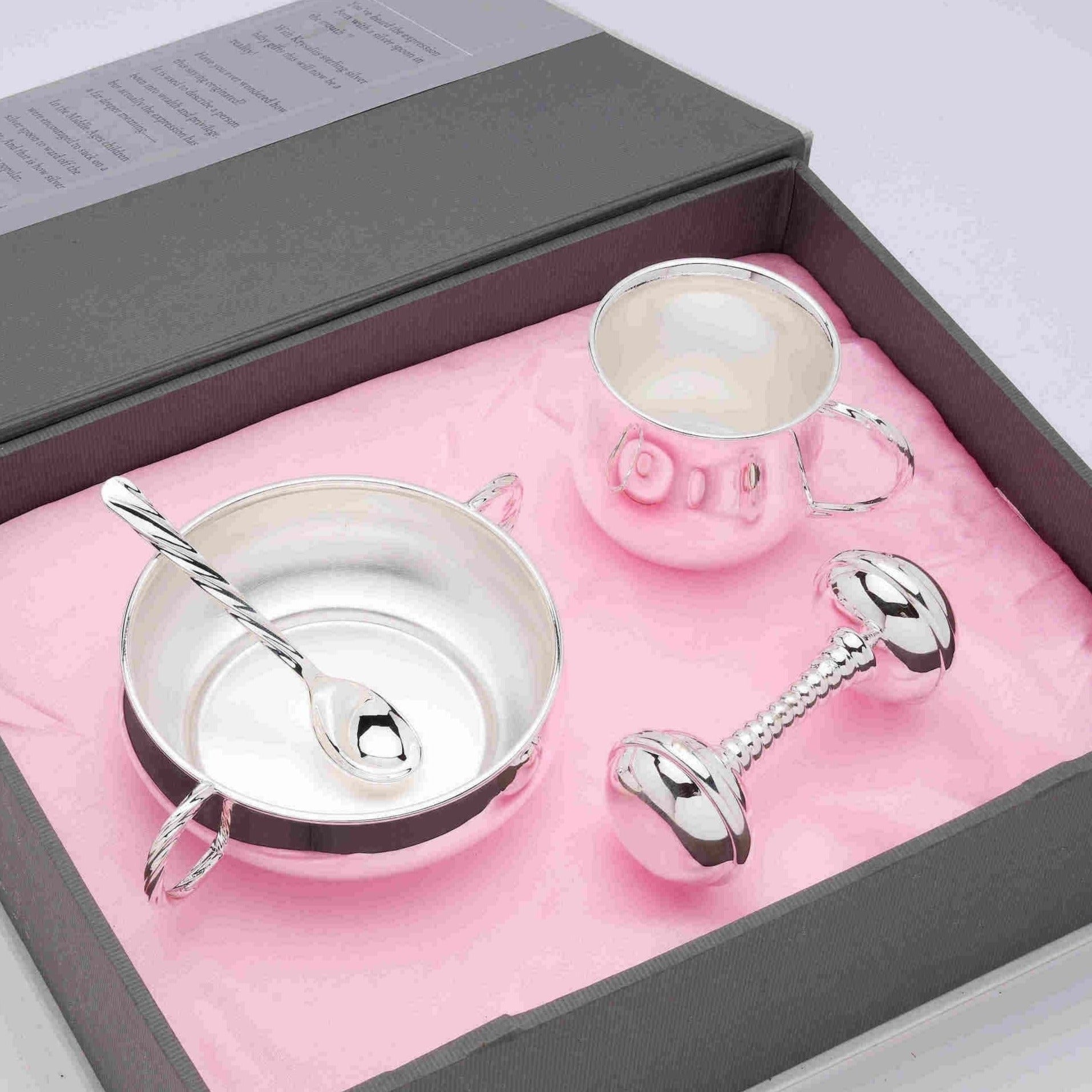 Twisted Rattle, Porringer, Cup & Spoon -Engraveable