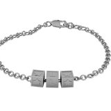 Copy Of Sterling Silver Rakhi Bracelet With Oxidised Square Cubes For Boys & Men